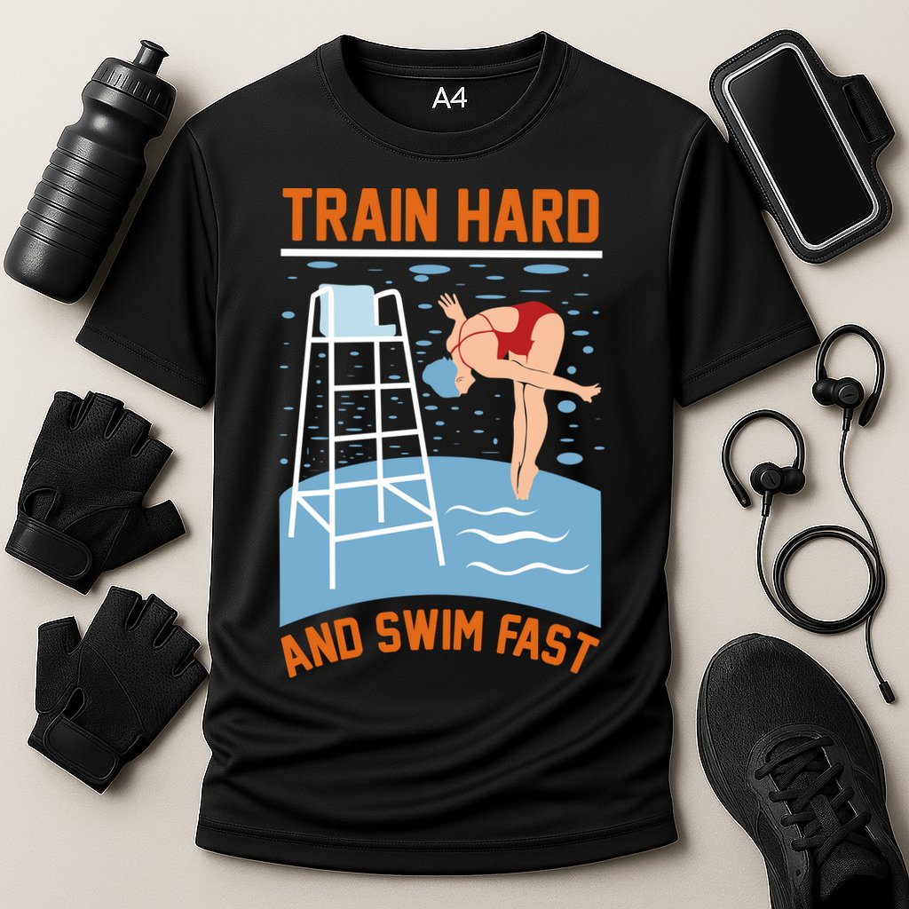 Train Hard And Swim Fast Performance Shirt