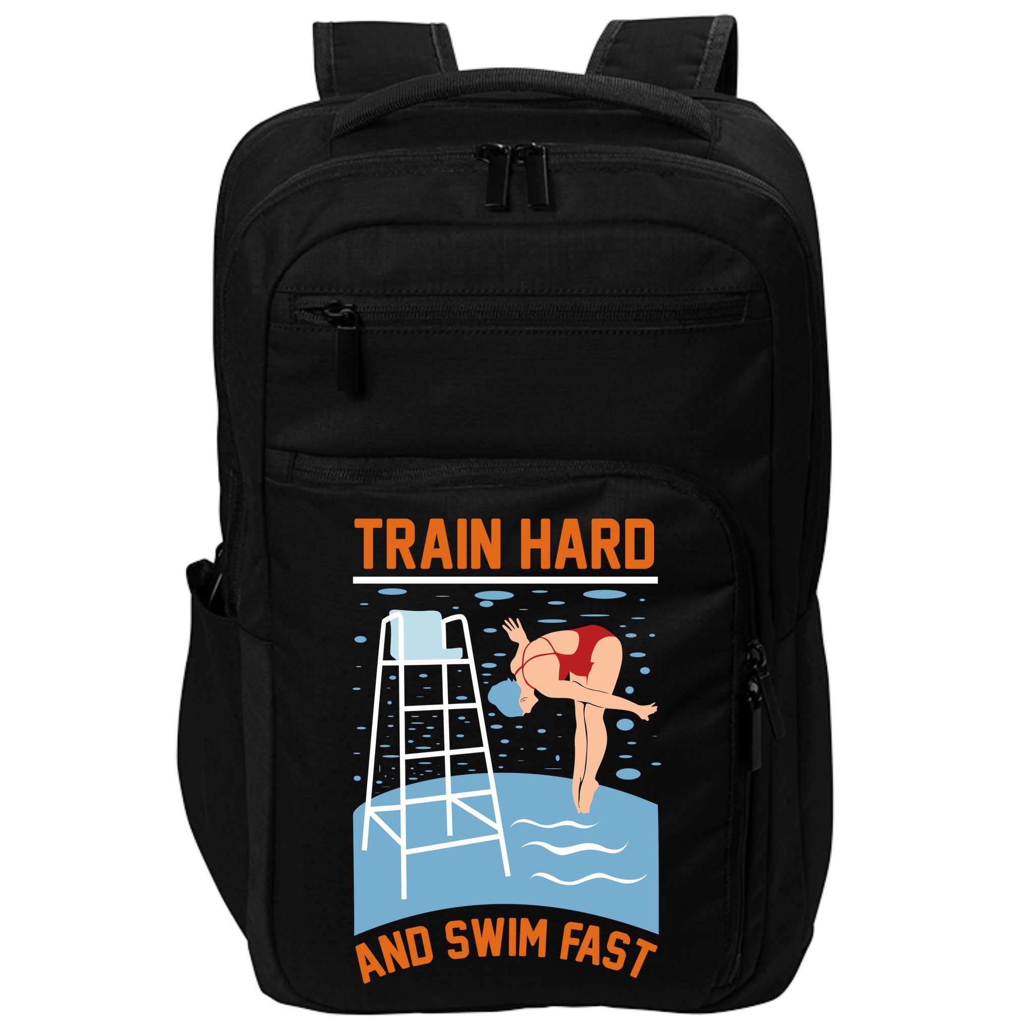 Train Hard And Swim Fast Impact Tech Backpack