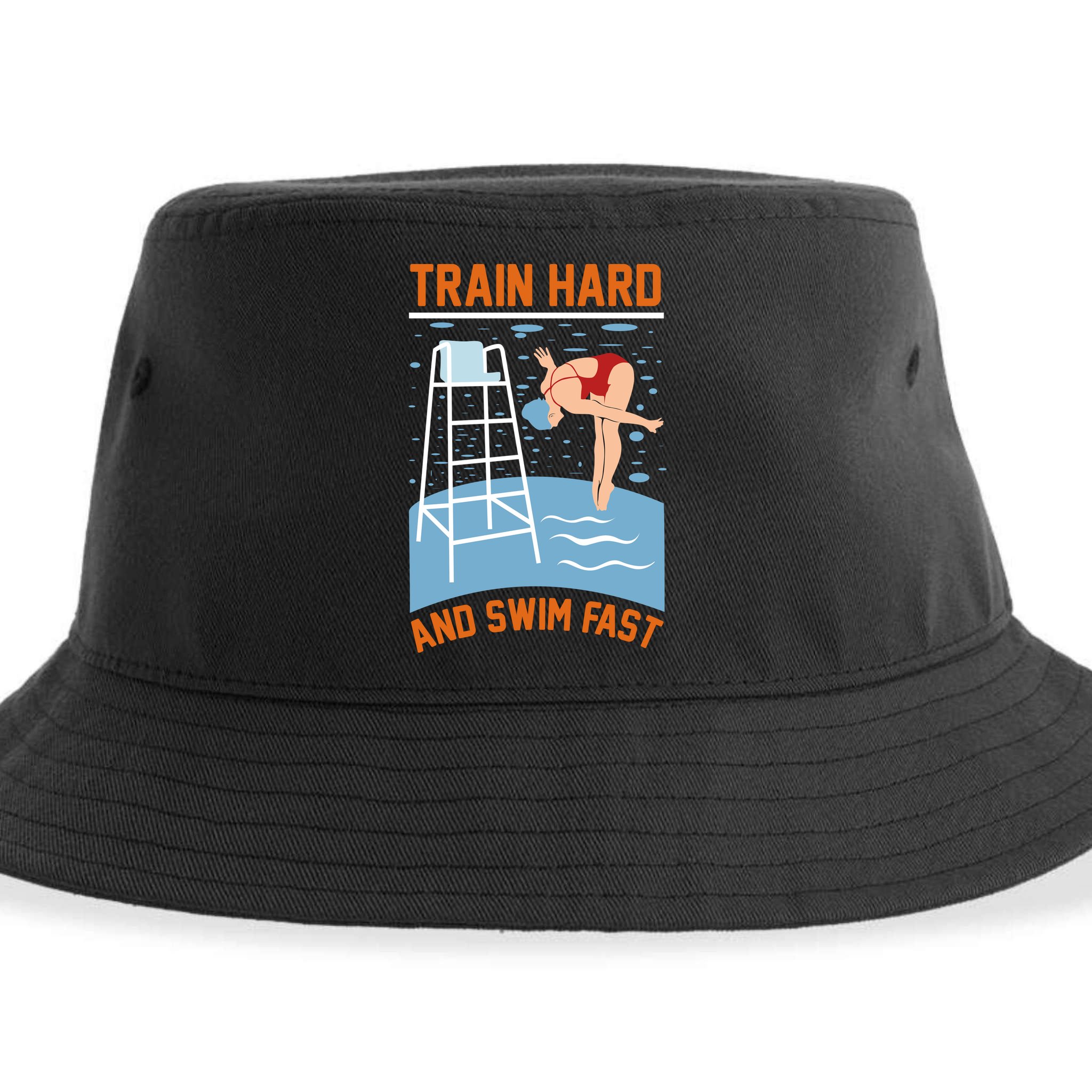 Train Hard And Swim Fast Sustainable Bucket Hat