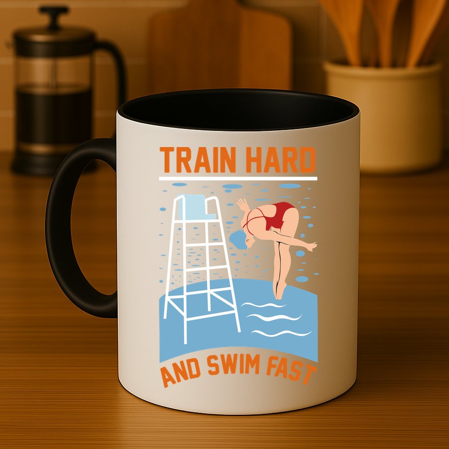 Train Hard And Swim Fast Mug