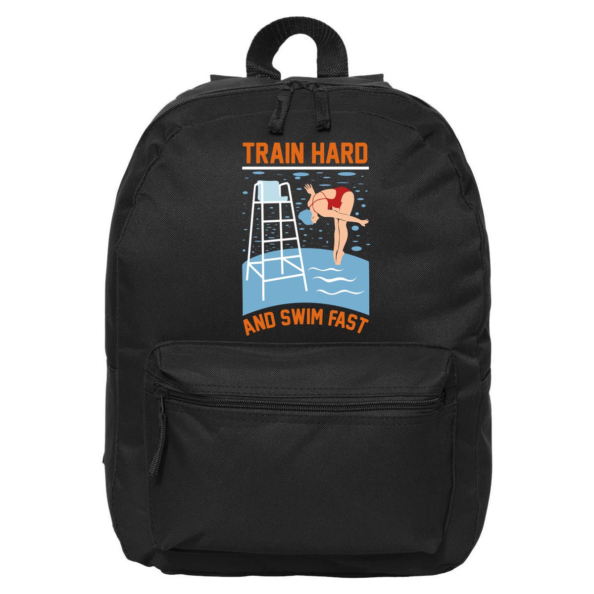 Train Hard And Swim Fast 16 in Basic Backpack