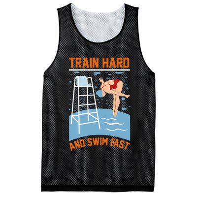 Train Hard And Swim Fast Mesh Reversible Basketball Jersey Tank