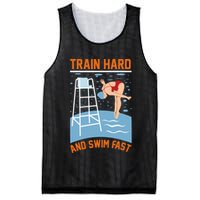 Train Hard And Swim Fast Mesh Reversible Basketball Jersey Tank