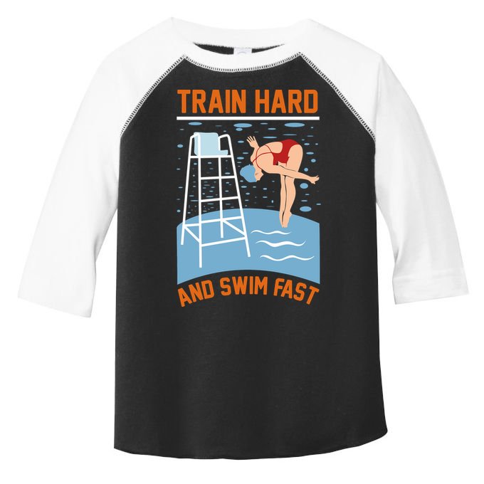 Train Hard And Swim Fast Toddler Fine Jersey T-Shirt