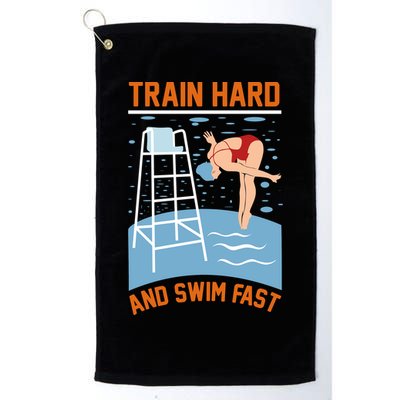 Train Hard And Swim Fast Golf Towel