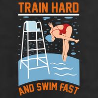 Train Hard And Swim Fast Golf Towel