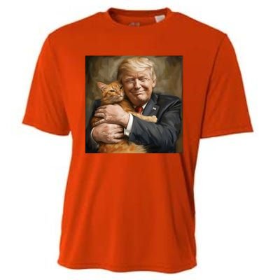 Trump Hugging An Orange Cat 2024 Cooling Performance Crew T-Shirt