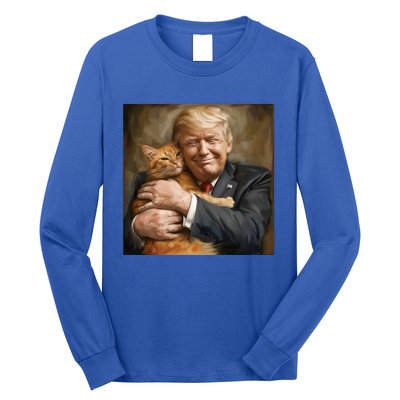 Trump Hugging An Orange Cat 2024 Long Sleeve Shirt