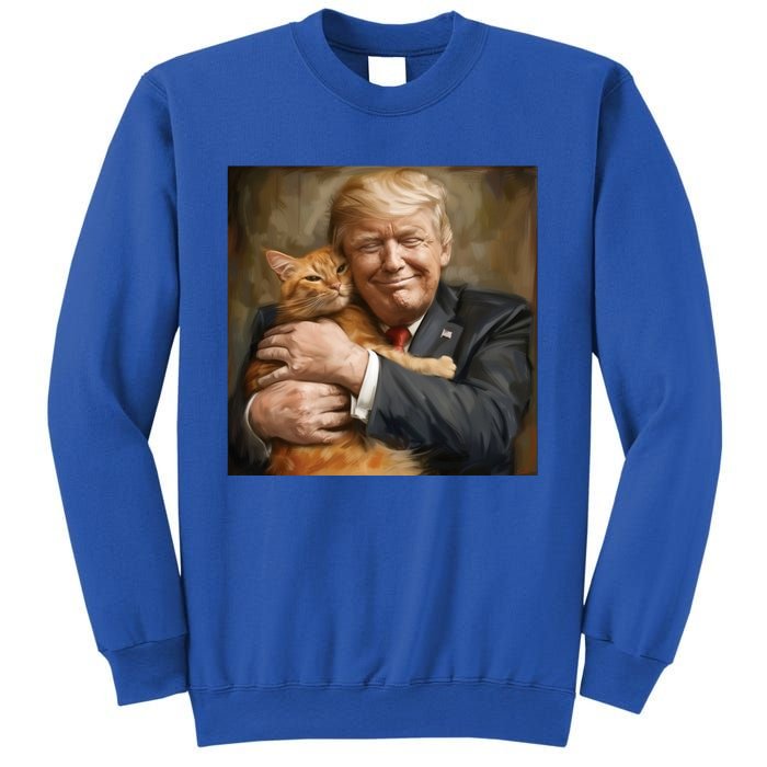 Trump Hugging An Orange Cat 2024 Sweatshirt