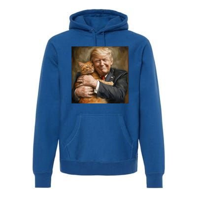 Trump Hugging An Orange Cat 2024 Premium Hoodie