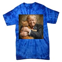 Trump Hugging An Orange Cat 2024 Tie-Dye T-Shirt