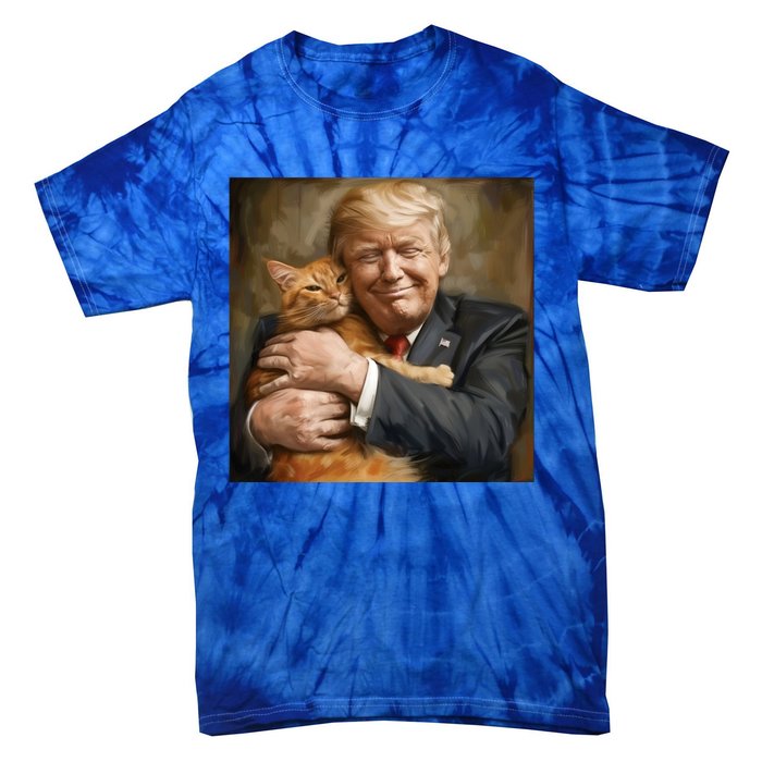 Trump Hugging An Orange Cat 2024 Tie-Dye T-Shirt