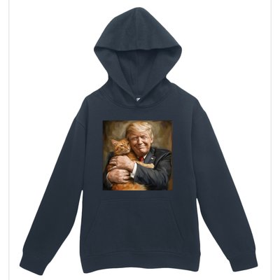 Trump Hugging An Orange Cat 2024 Urban Pullover Hoodie