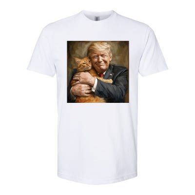 Trump Hugging An Orange Cat 2024 Softstyle CVC T-Shirt