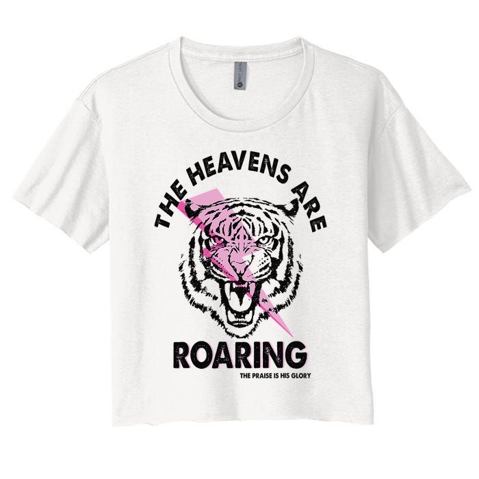 The Heavens Are Roaring Christian Women's Crop Top Tee