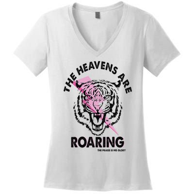 The Heavens Are Roaring Christian Women's V-Neck T-Shirt