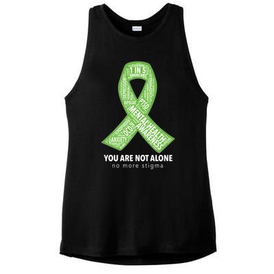 Tal Health Awareness Ribbon Word Cloud Gift Ladies PosiCharge Tri-Blend Wicking Tank