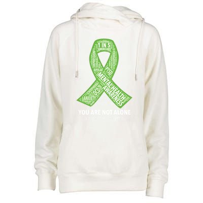 Tal Health Awareness Ribbon Word Cloud Gift Womens Funnel Neck Pullover Hood