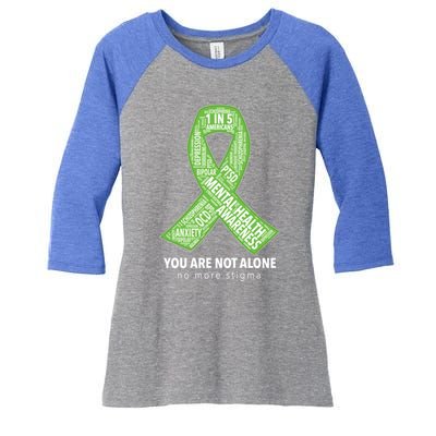 Tal Health Awareness Ribbon Word Cloud Gift Women's Tri-Blend 3/4-Sleeve Raglan Shirt