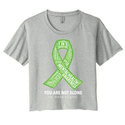 Tal Health Awareness Ribbon Word Cloud Gift Women's Crop Top Tee