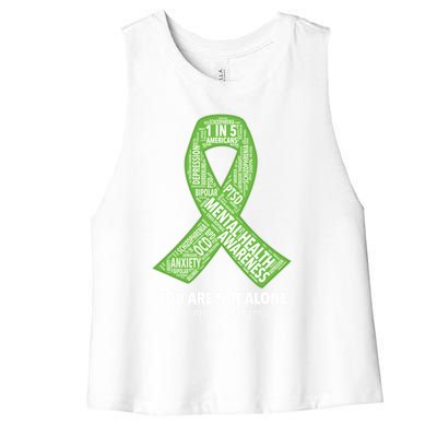 Tal Health Awareness Ribbon Word Cloud Gift Women's Racerback Cropped Tank