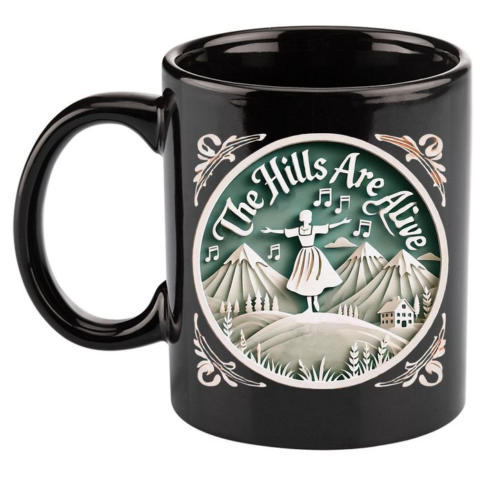 The Hills Are Alive Singing Theatre Sound Of Music Musical 11oz C Handle Ceramic Mug