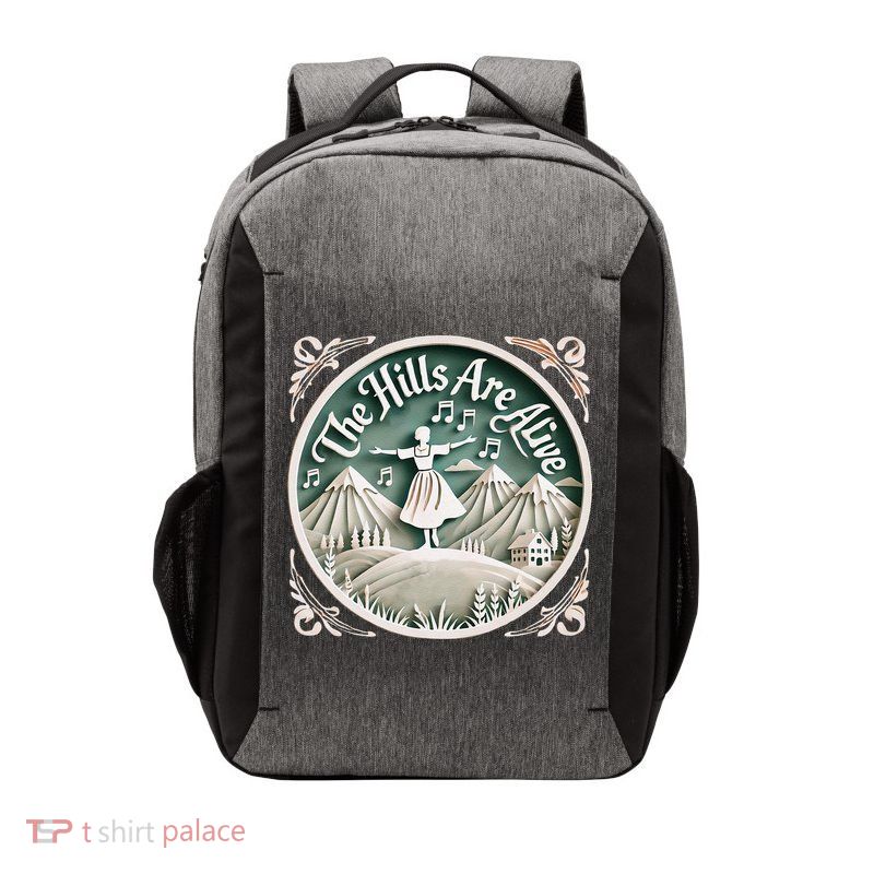 The Hills Are Alive Singing Theatre Sound Of Music Musical Vector Backpack