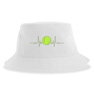 Tennis Heartbeat Art For Tennis Player Sustainable Bucket Hat