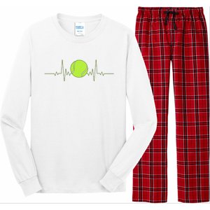 Tennis Heartbeat Art For Tennis Player Long Sleeve Pajama Set