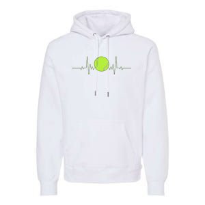 Tennis Heartbeat Art For Tennis Player Premium Hoodie