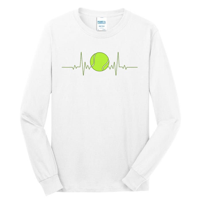 Tennis Heartbeat Art For Tennis Player Tall Long Sleeve T-Shirt