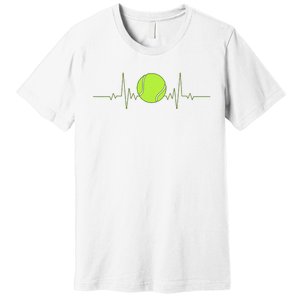 Tennis Heartbeat Art For Tennis Player Premium T-Shirt