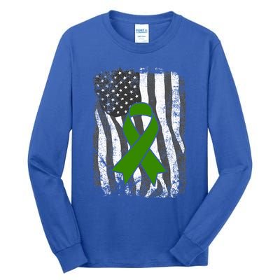 Tal Health Awareness Us Flag Ribbon Wear Green May Cool Gift Tall Long Sleeve T-Shirt