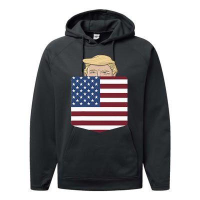 Trump Hugging An Orange Cat 2024 Performance Fleece Hoodie