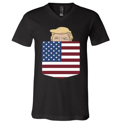 Trump Hugging An Orange Cat 2024 V-Neck T-Shirt