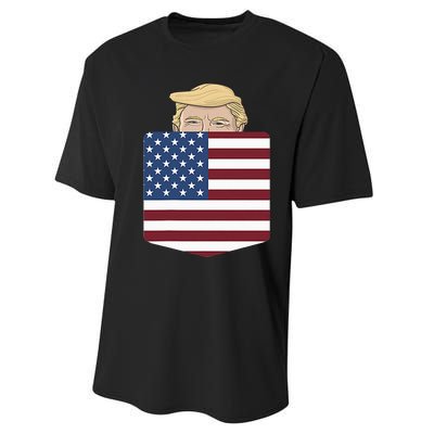 Trump Hugging An Orange Cat 2024 Performance Sprint T-Shirt