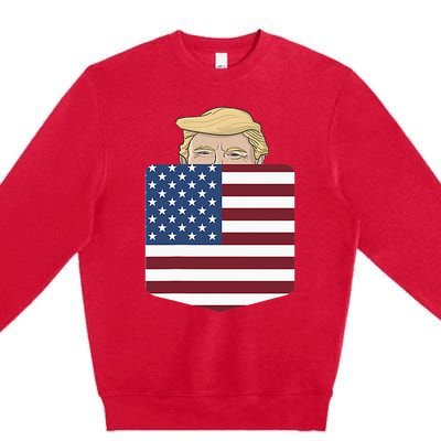 Trump Hugging An Orange Cat 2024 Premium Crewneck Sweatshirt