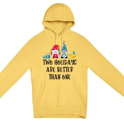 Two Holidays Are Better Than One Christmas Hanukkah Jewish Premium Pullover Hoodie