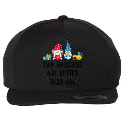 Two Holidays Are Better Than One Christmas Hanukkah Jewish Wool Snapback Cap