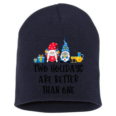 Two Holidays Are Better Than One Christmas Hanukkah Jewish Short Acrylic Beanie