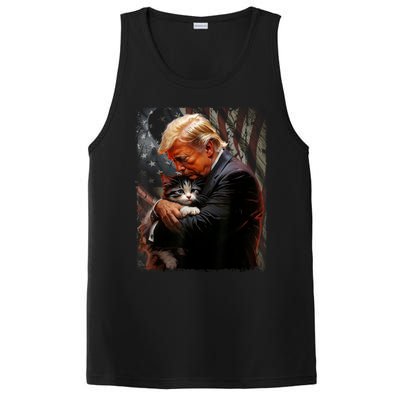 Trump Hugging An Orange Cat 2024 Make Cats Safe Again PosiCharge Competitor Tank