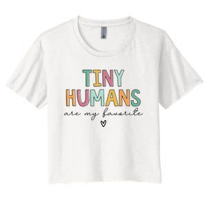 Tiny Humans Are My Favorite Women's Crop Top Tee