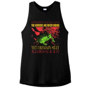 The Horrors Are Never Ending Yet I Remain Silly Frog Ladies PosiCharge Tri-Blend Wicking Tank