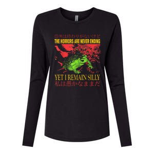 The Horrors Are Never Ending Yet I Remain Silly Frog Womens Cotton Relaxed Long Sleeve T-Shirt