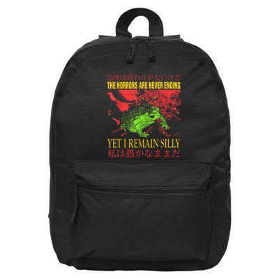 The Horrors Are Never Ending Yet I Remain Silly Frog 16 in Basic Backpack