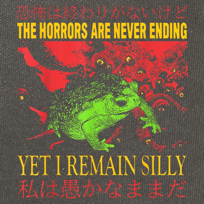 The Horrors Are Never Ending Yet I Remain Silly Frog Cotton Canvas Backpack