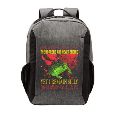 The Horrors Are Never Ending Yet I Remain Silly Frog Vector Backpack