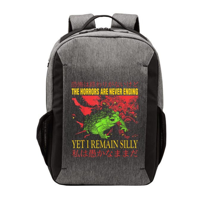 The Horrors Are Never Ending Yet I Remain Silly Frog Vector Backpack