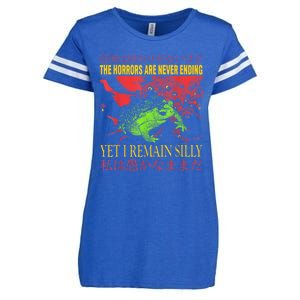 The Horrors Are Never Ending Yet I Remain Silly Frog Enza Ladies Jersey Football T-Shirt