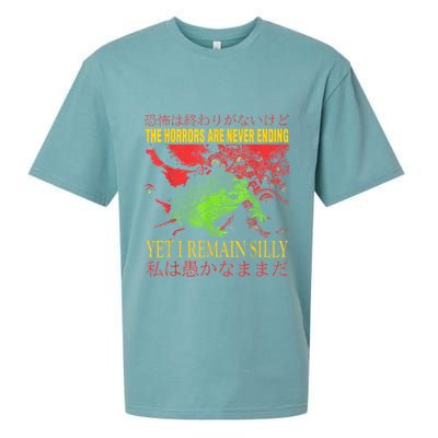 The Horrors Are Never Ending Yet I Remain Silly Frog Sueded Cloud Jersey T-Shirt